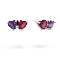 Amethyst Sweethearts 14K White Gold earrings E5260