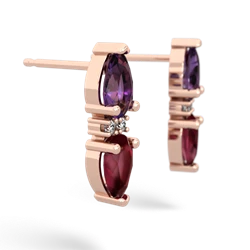 Amethyst Bowtie Drop 14K Rose Gold earrings E0865