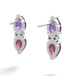 Amethyst Bowtie Drop 14K White Gold earrings E0865