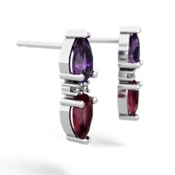 Amethyst Bowtie Drop 14K White Gold earrings E0865