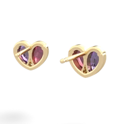 Amethyst 'Our Heart' 14K Yellow Gold earrings E5072