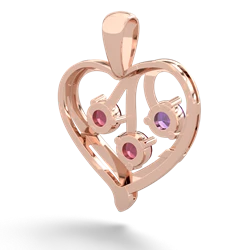 Amethyst Glowing Heart 14K Rose Gold pendant P2233