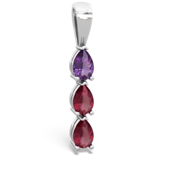 Amethyst Dew Drops 14K White Gold pendant P2251