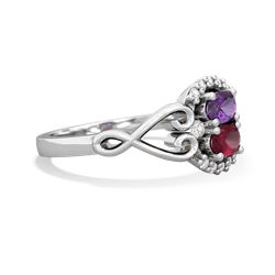 Amethyst Love Nest 14K White Gold ring R5860