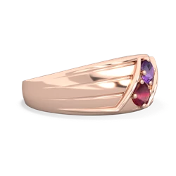 Amethyst Men's Streamline 14K Rose Gold ring R0460