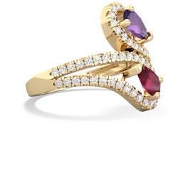 Amethyst Diamond Dazzler 14K Yellow Gold ring R3000