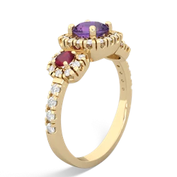 Amethyst Regal Halo 14K Yellow Gold ring R5350