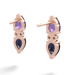 Amethyst Bowtie Drop 14K Rose Gold earrings E0865