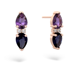 Amethyst Bowtie Drop 14K Rose Gold earrings E0865