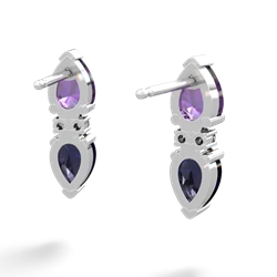 Amethyst Bowtie Drop 14K White Gold earrings E0865