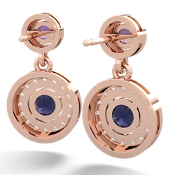 Amethyst Halo Dangle 14K Rose Gold earrings E5319