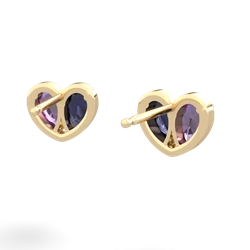 Amethyst 'Our Heart' 14K Yellow Gold earrings E5072