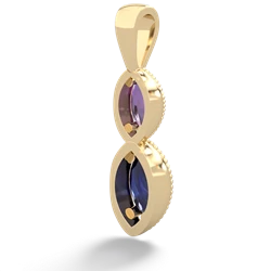 Amethyst Antique-Style Halo 14K Yellow Gold pendant P5700