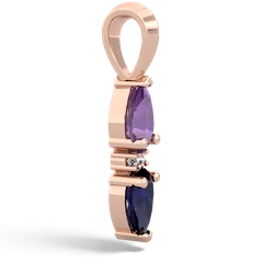 Amethyst Bowtie Drop 14K Rose Gold pendant P0865