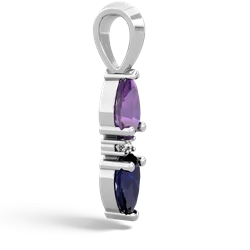 Amethyst Bowtie Drop 14K White Gold pendant P0865