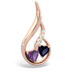 Amethyst Keepsake Curves 14K Rose Gold pendant P5450