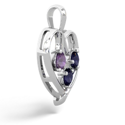 Amethyst Glowing Heart 14K White Gold pendant P2233