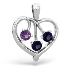 Amethyst Glowing Heart 14K White Gold pendant P2233