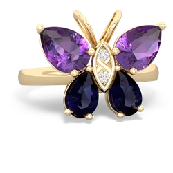 Amethyst Butterfly 14K Yellow Gold ring R2215