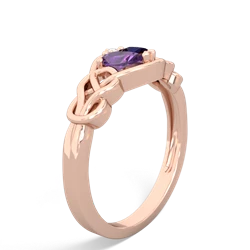 Amethyst Celtic Love Knot 14K Rose Gold ring R5420