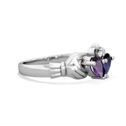 Amethyst 'Our Heart' Claddagh 14K White Gold ring R2388