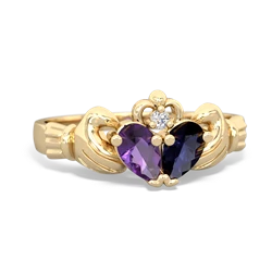 Amethyst 'Our Heart' Claddagh 14K Yellow Gold ring R2388