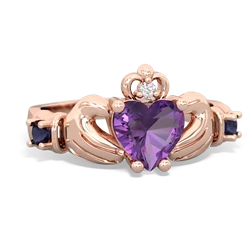 Amethyst Claddagh Keepsake 14K Rose Gold ring R5245