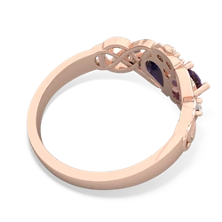 Amethyst 'One Heart' Celtic Knot Claddagh 14K Rose Gold ring R5322