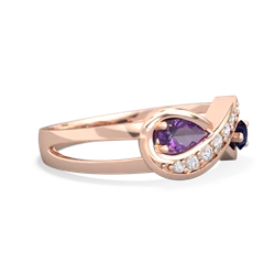 Amethyst Diamond Infinity 14K Rose Gold ring R5390