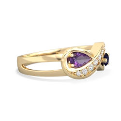 Amethyst Diamond Infinity 14K Yellow Gold ring R5390