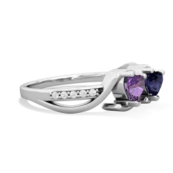 Amethyst Side By Side 14K White Gold ring R3090