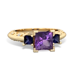 Amethyst Eternal Embrace Engagement 14K Yellow Gold ring C2001