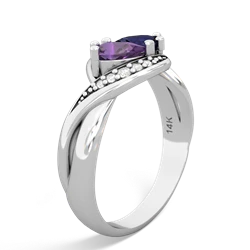 Amethyst Summer Winds 14K White Gold ring R5342