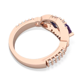 Amethyst Sparkling Celtic Knot 14K Rose Gold ring R2645