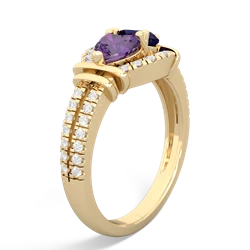 Amethyst Art-Deco Keepsake 14K Yellow Gold ring R5630