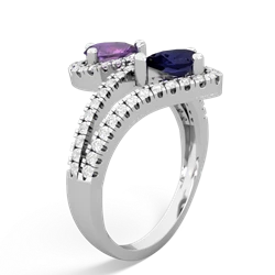 Amethyst Diamond Dazzler 14K White Gold ring R3000