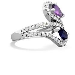 Amethyst Diamond Dazzler 14K White Gold ring R3000