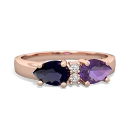 Amethyst Pear Bowtie 14K Rose Gold ring R0865