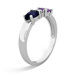 Amethyst Pear Bowtie 14K White Gold ring R0865