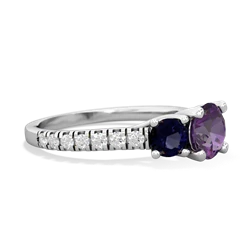 Amethyst Pave Trellis 14K White Gold ring R5500