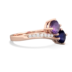 Amethyst Channel Set Two Stone 14K Rose Gold ring R5303