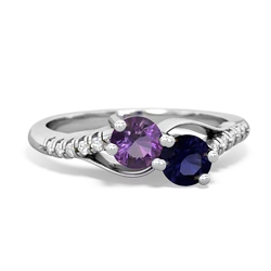 Amethyst Infinity Pave Two Stone 14K White Gold ring R5285