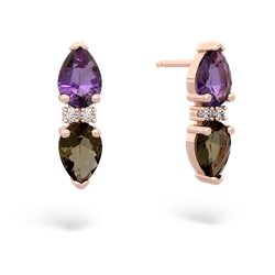 Amethyst Bowtie Drop 14K Rose Gold earrings E0865