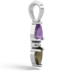 Amethyst Bowtie Drop 14K White Gold pendant P0865