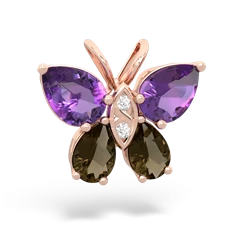 Amethyst Butterfly 14K Rose Gold pendant P2215