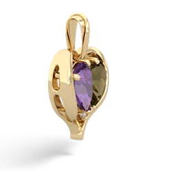 Amethyst Two Become One 14K Yellow Gold pendant P5330