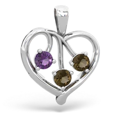 Amethyst Glowing Heart 14K White Gold pendant P2233