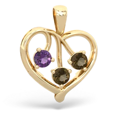 Amethyst Glowing Heart 14K Yellow Gold pendant P2233