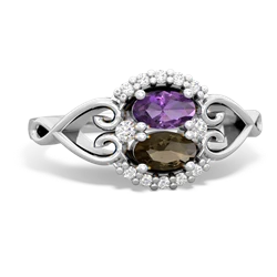 Amethyst Love Nest 14K White Gold ring R5860