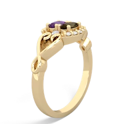 Amethyst Love Nest 14K Yellow Gold ring R5860